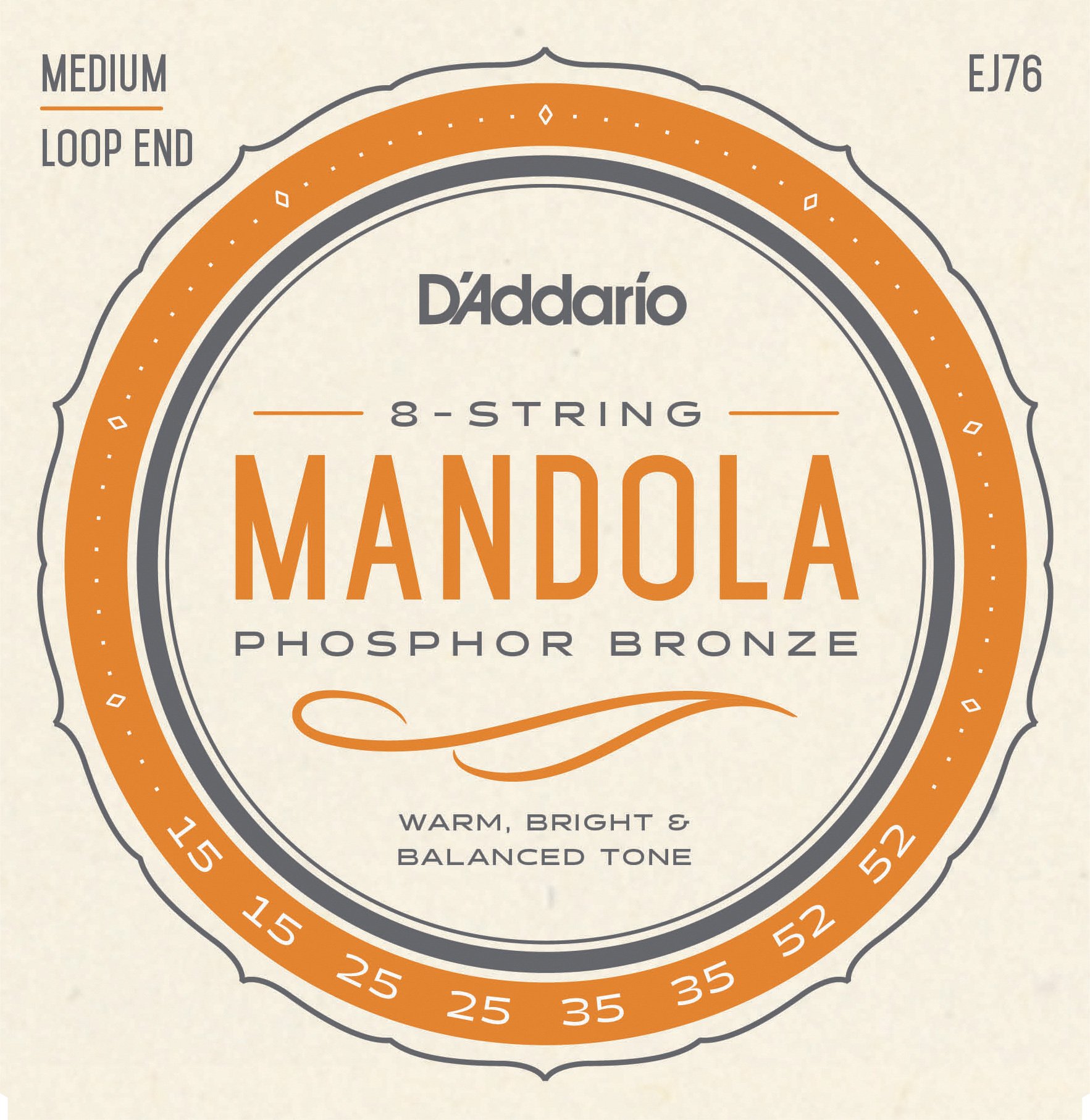 D'Addario EJ76 Medium 15-52 Mandola Strings - Phosphor Bronze