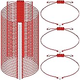 Cunno Friendship Bracelets Bulk Red Bracelets String Adjustable Heart Handmade Wax Rope Handmade Braided Matching for Women Men Jewelry