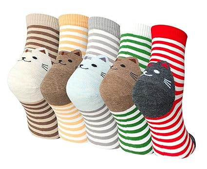 Damen Socken aus Baumwolle Witzige Socken Karikatur Tier Socken Niedliche Tiere Socken Bunt Muster Socken