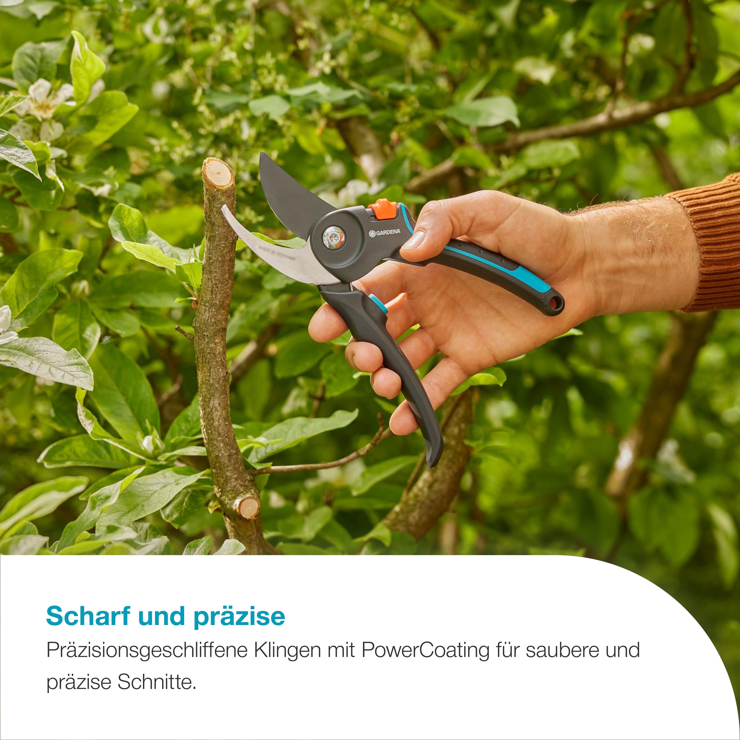 Gardena PremiumCut Pro Gartenschere, Bypass-Schnitt, für frisches Holz, 24 mm Schnittdurchmesser, ergonomische Griffe, PowerCoating-Klingen, in Deutschland hergestellt (12251-20) 4