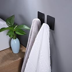 DELITON 8 Pack Adhesive Towel Hooks - Bathroom