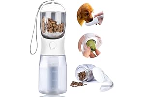 AVELORA Dog Water Bottle with Food Container, Portable Pet Dog Water Dispenser for Outdoor Walking,Hiking,Travel,Puppy Essentials,Puppy Supplies,Replaceable Waste Bags