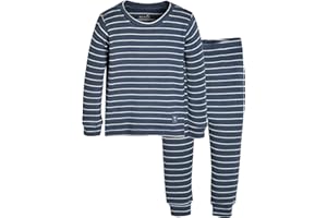 moimoln Stripe Pajamas Set 12M-8Y Ribbed Unisex Baby & Toddler, Soft Viscose, Snug-Fit, Everyday Sleepwear