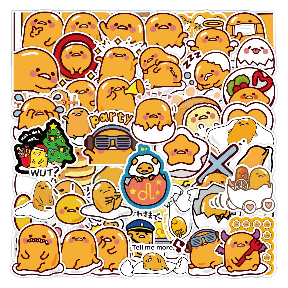 120Pcs Cute Kawaii Stickers Anime Compatible with Lazy Egg,Gift for Kids Teens Children Adults, Waterproof Lazy Stickers for Laptop Water Bottle Computer Car Bicycle Skateboard Journal
