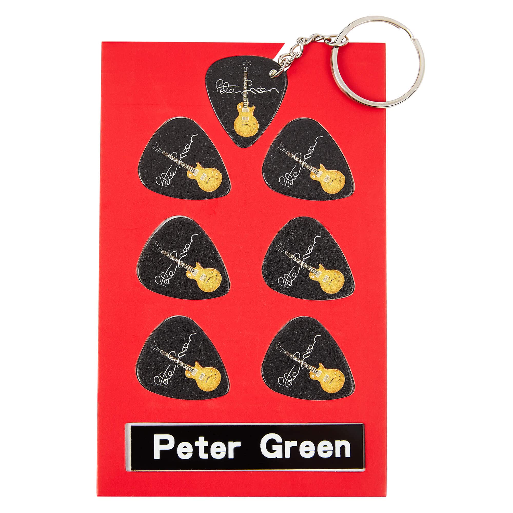 P Green Guitar Plectrum Gift Set | 6 Artist Plectrums | 1 Artist Keyring