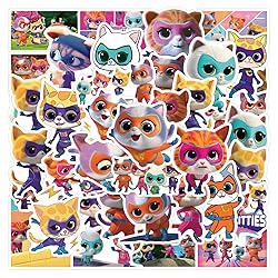 50pcs Cartoon Supper Kitties Stickers for