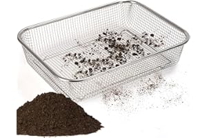 VIPMORE Soil Sifter for Gardening, Square Compost Sifter, Garden Soil Sieve Dirt Sifter, Stainless Steel Screen 1/4 Inch Mesh