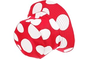 Mushroom Pattern Reversible Bucket Hat for Men and Women, Lightweight Summer Outdoor Fishing Sun Red