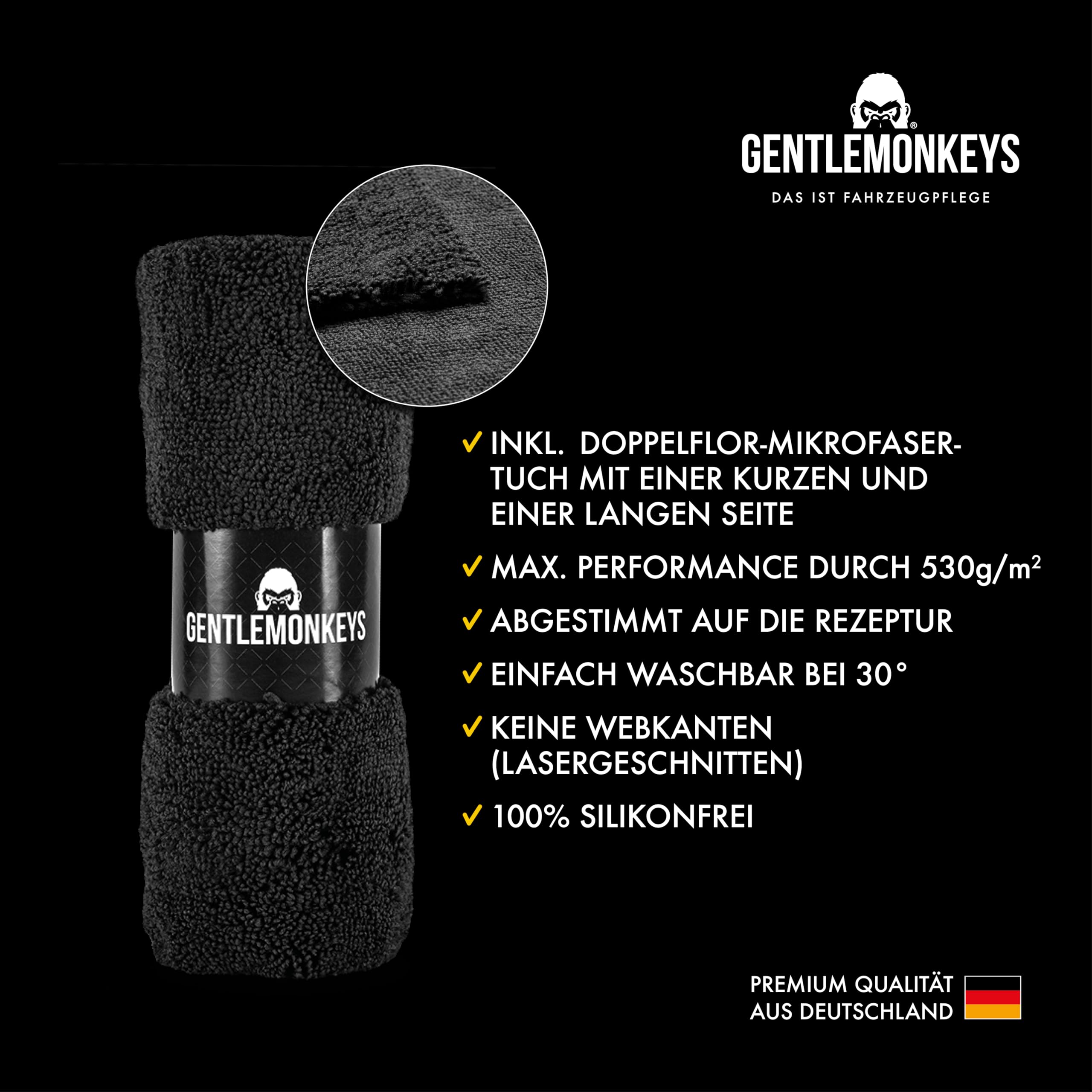 GENTLEMONKEYS Profi Innenraumreiniger Set Auto (500ml + Mikrofasertuch & Schwamm) • Porentiefe Reinigung aller im Fahrzeug verbauten Materialien • Universell einsetzbar • Biologisch abbaubar 3