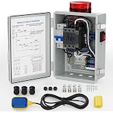 Joinfworld Sump Pump Water Alarm Waterproof Control Panel | 110dB Alarm with AC Contactor, Independent Circuit Control, Flood Protection &amp; 2.75kW Pump Support
