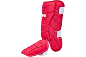 G-Form Elite Batter's Leg Guard - Baseball Leg Guard with Adjustable Straps - LH Hitter, Red, Youth