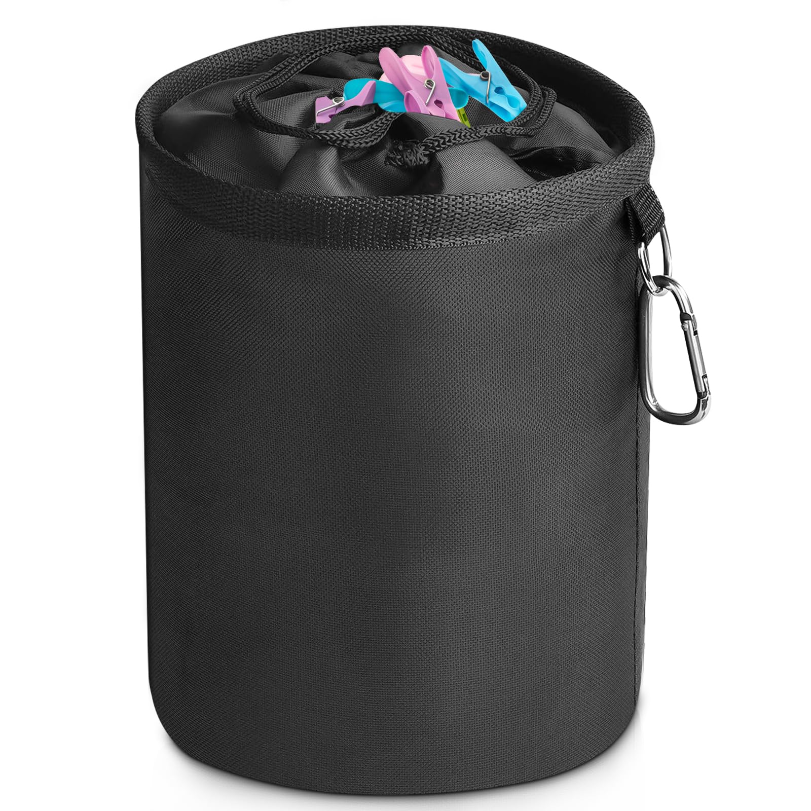 Large Peg Bag With Closing Cord - Oxford 600D Waterproof Weather Resistant Clothes Organizer for Rotary Dryer, Indoor Outdoor Laundry Storage (28 x 20 cm)