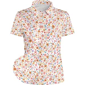 Women's Polo Shirt for Golf Tennis Work, Short Sleeve Quick Dry Athletic