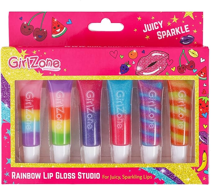 Girlzone Geschenke Fur Madchen Lipgloss Kinder Mit Fruchtigem Geschmack Glitzer Lippenstift Kinder Lipgloss 6er Set Mit Glitzer Geschenk Fur Kinder 6 10 Jahre Amazon De Spielzeug