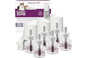 COMFORT ZONE Value Kit; 3 Multicat Diffusers & 6 Refills; Cat Calming Pheromone; Reduce Stress, Aggression, Fighting, Urine Marking, Scratching