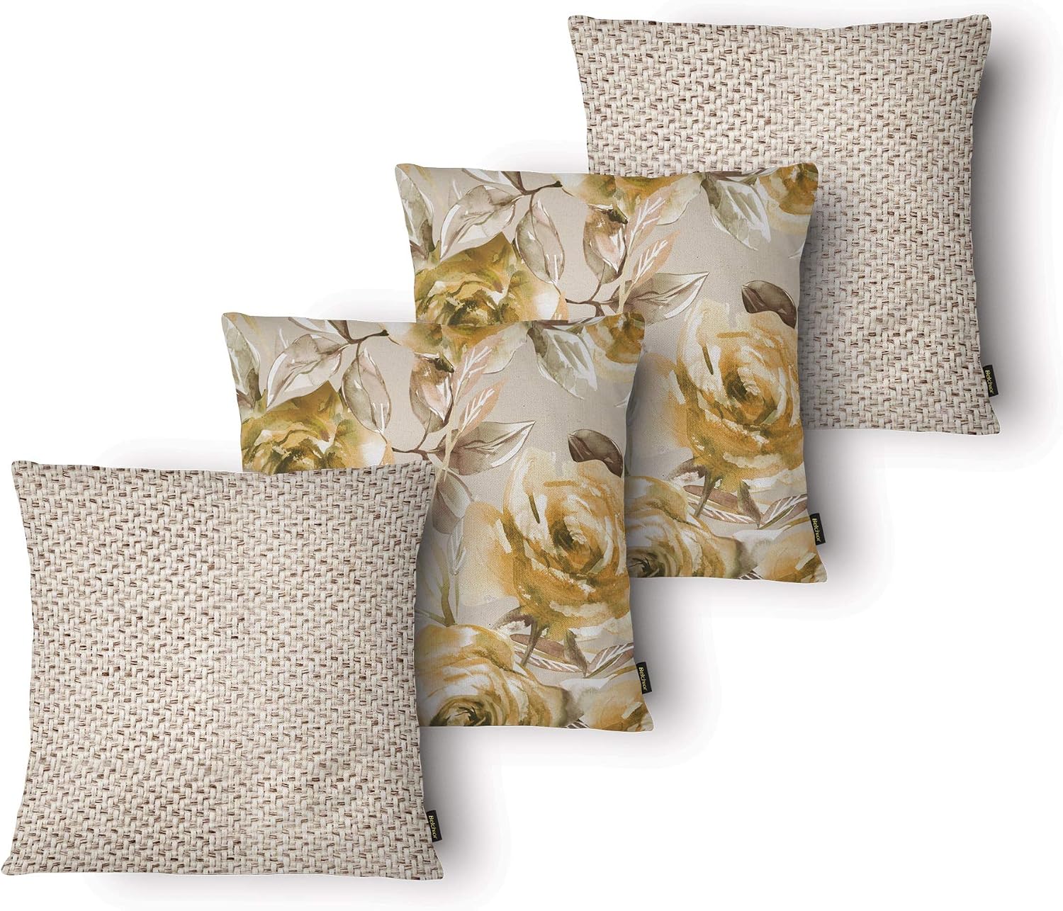 Kit com 4 Capas para Almofadas Elegance Amarelo 007 Belchior Uniq Amarelo