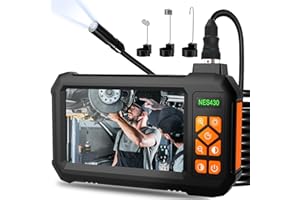 COOVIE 49.2 Feet Inspection Endoscope Camera with Light, 1080P HD Borescope Camera with Light, 4.3" IPS Screen, IP67 Waterproof Sewer Borescope, 49.2Ft Semi-Rigid Cord Drain Pipe Endoscope Cool Gadgets Tool