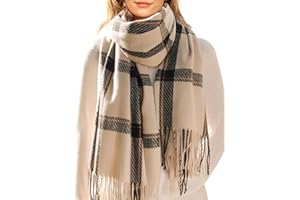 Winter Autumn Scarf for Women with Fringe Long Tartan Plaid Scarves