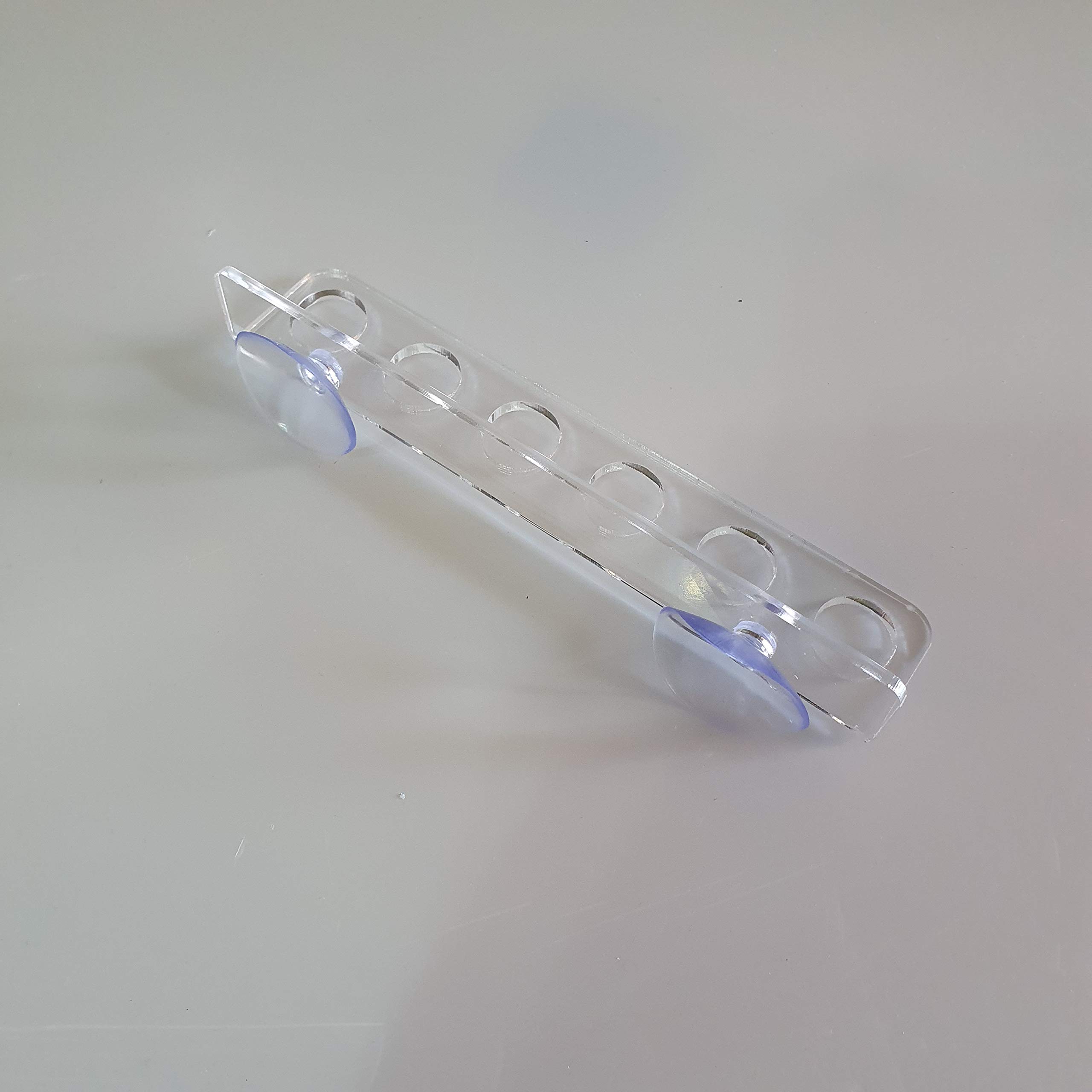 Reef-Geeks Coral Frag Rack 6 hole, Acrylic Frag Holder For Marine Aquarium (Crystal Clear)