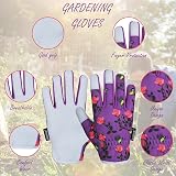SAWANS Leather Gardening Gloves Ladies Mens Thorn Proof Purple M Pack 1 view 3