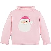 Mud Pie Children's Rollneck Sweater; Pink Santa