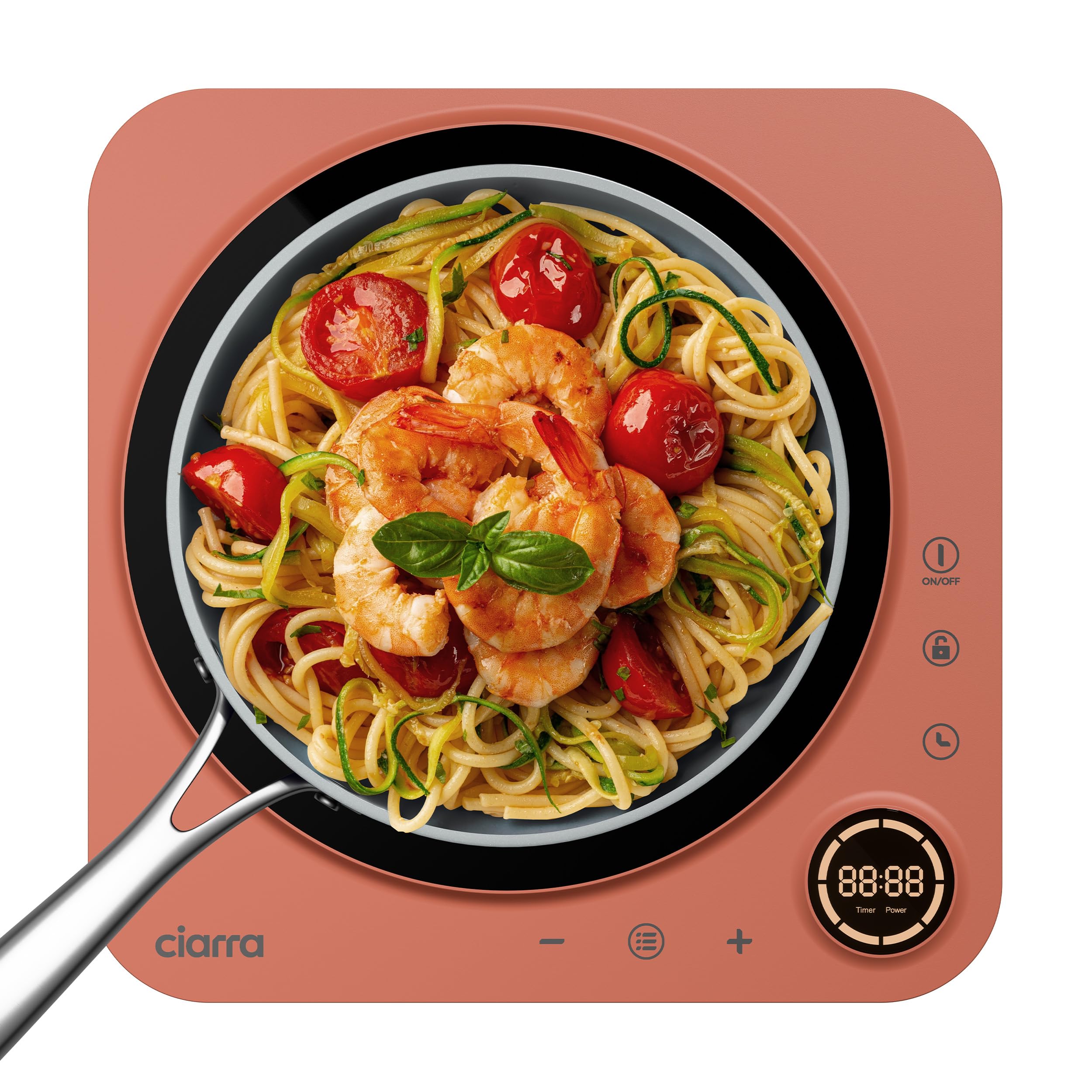 Photo 1 of CIARRA CATIH1A-O Portable Induction Cooktop, Slim Single Electric Countertop Burner with Sensor Touch and Digital time, Orange