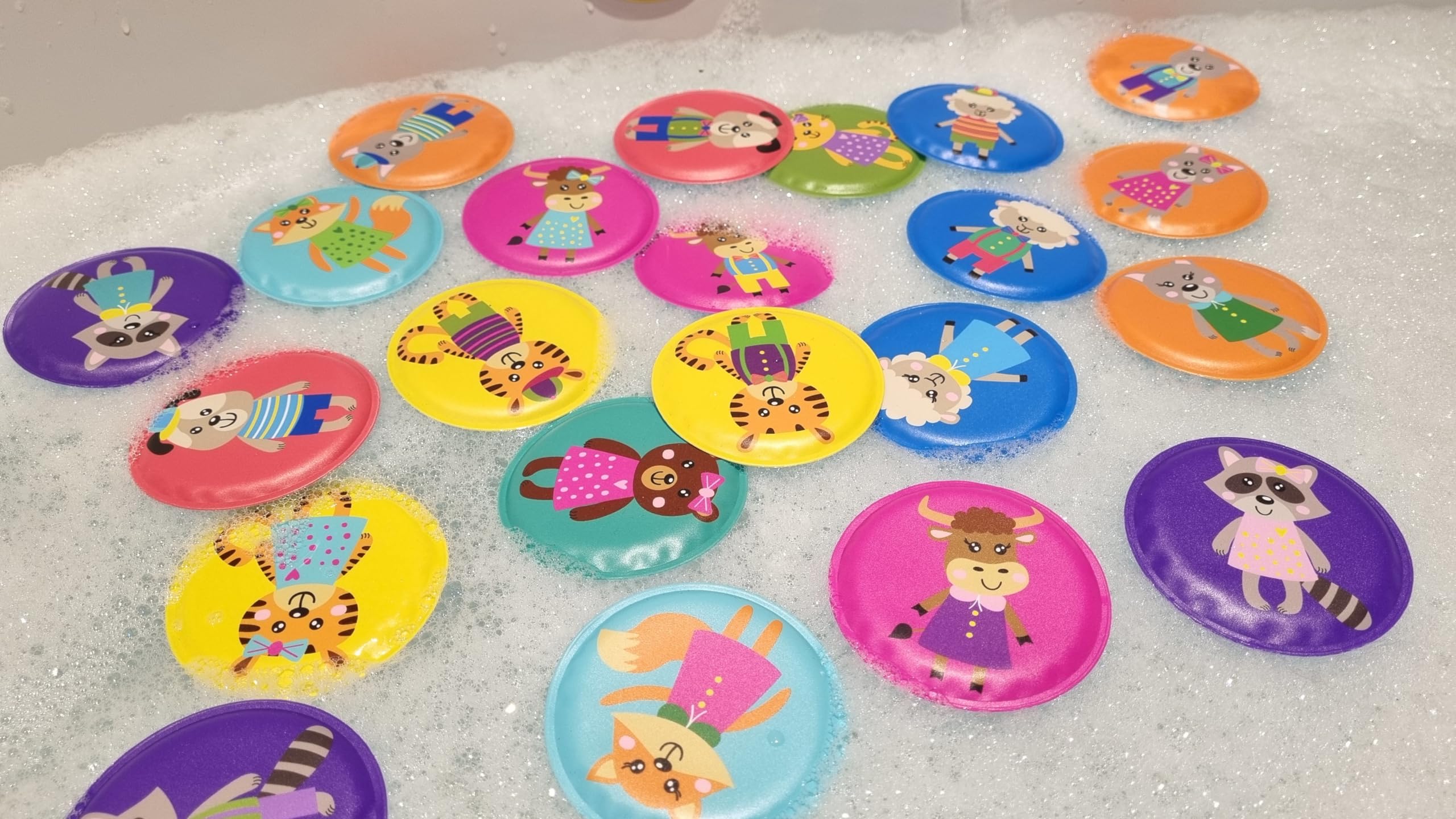 Buddy & Barney Bath Time 3-in-1 Animals Snap Game. 36 pieces and storage bag. Bath Toy Water Fun for playtime boys and girls toddlers babies play Happy Families Snap Pairs