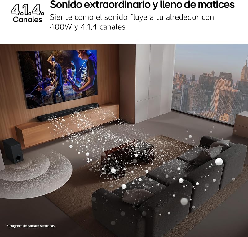 DS40TR - Soundbar, Bluetooth, 400W, 4.1 Canais com Subwoofer, Colunas Traseiras, Dolby Digital, DTS Digital Surround, Preto
