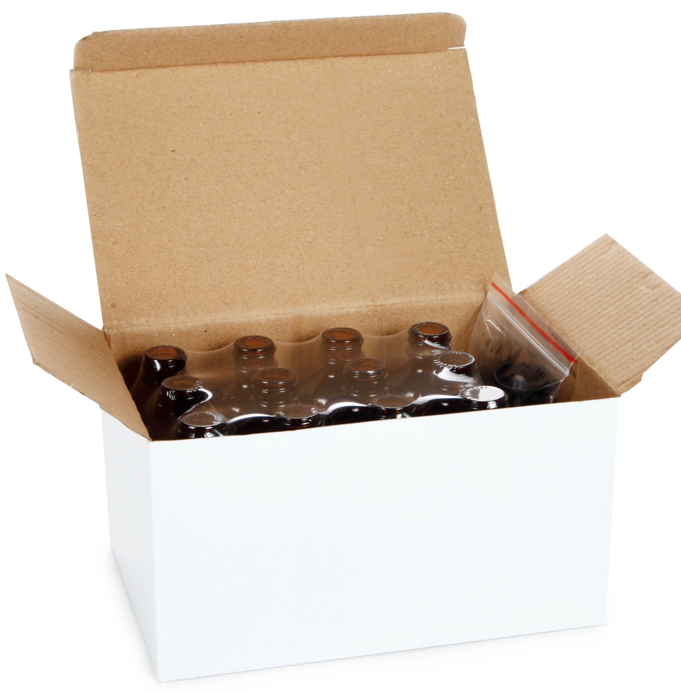 Vivaplex, 12, Amber, 2 oz Glass Bottles, with Lids