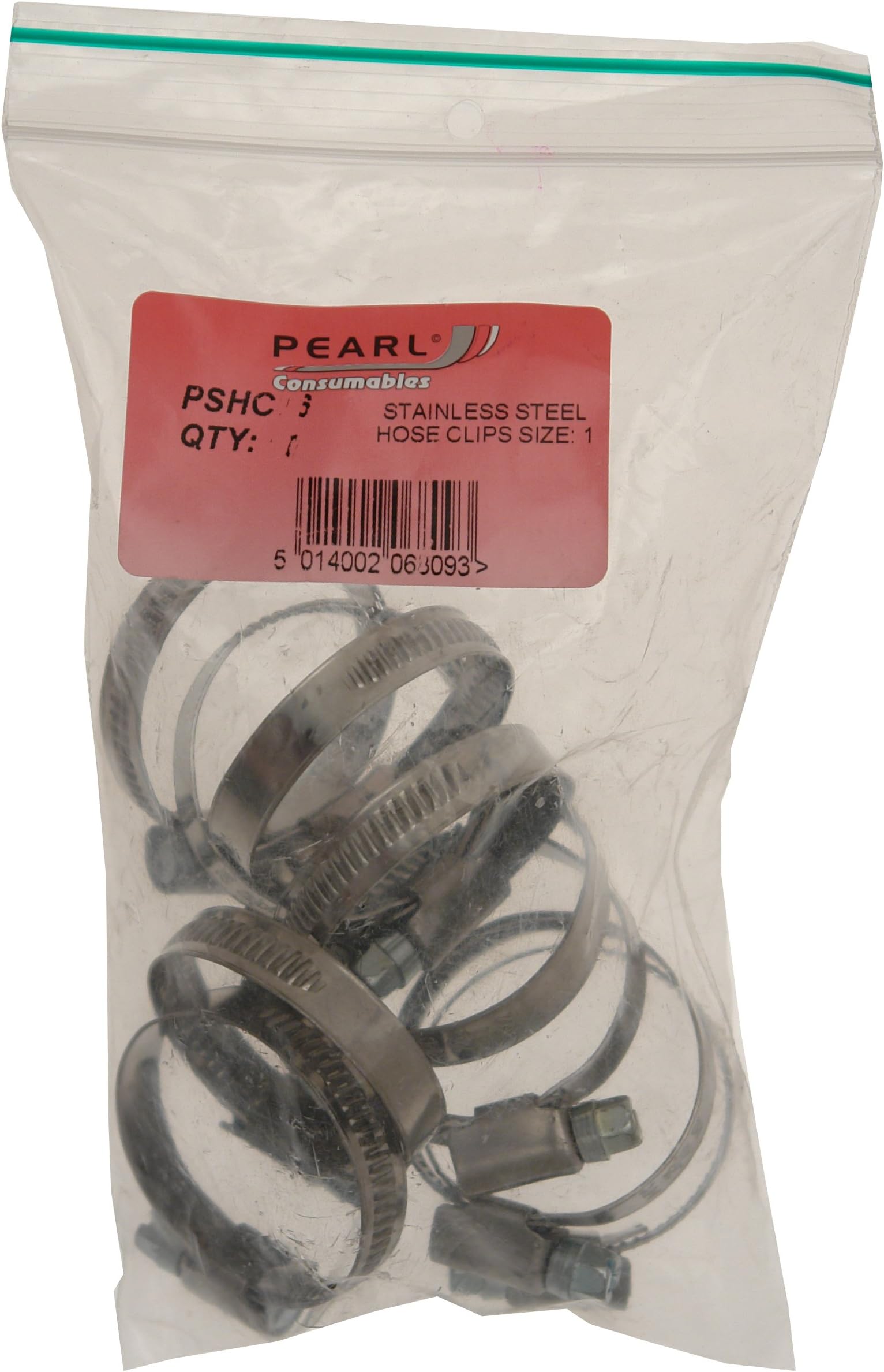 Pearl PSHC06 Stainless Steel Hose Clip Size 1 (Pack of 10)