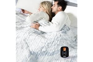 WOOMER Heated Blanket Twin Size Electric Blanket 77"x 84", Soft Faux Fur Fast Heating Blanket, 10 Heating Levels & 0.5-12H Auto Off, Over-Heat Protection, ETL Certification