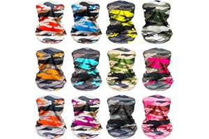 LUCULACH 12pcs Cooling Neck Gaiter for Men Women Summer Gaiters Sun Protection Face Covering Balaclava Bandana