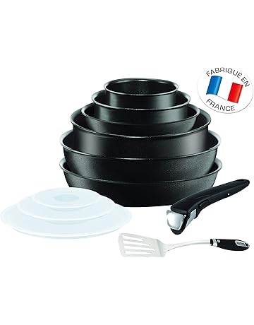 Tefal Ingenio Expertise - Set de 6 Piezas de aluminio con mango extraíble, sartenes de