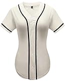babyhealthy Women Baseball Jersey Button Down Plain