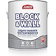 Ames Block & Wall™ Liquid Rubber Waterproofer Multi-Purpose Coating & Sealant - 1 Gallon - Perfect to Use As Concrete Sealer and Waterproofer for Basements and Foundations - Made in The USA, White