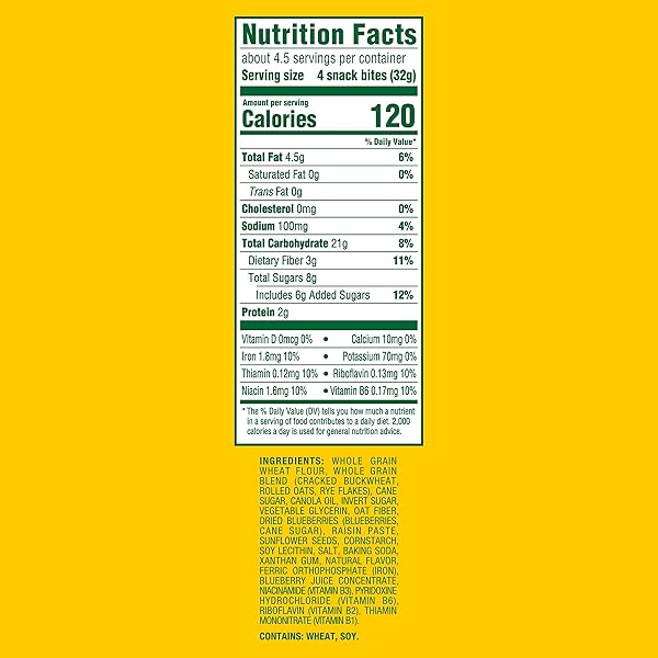 BELVITA ENERGY SNACK BITES, BLUEBERRY AND SUNFLOWER SEED, 5 OZ