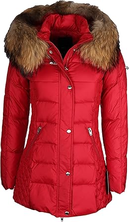 doudoune femme rouge et noir