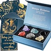 Faivykyd Scorpio Crystals Gifts for Women, 6 Scorpio Zodiac Healing Stones w/50 Miracle Mantras Affirmations Cards, Spiritual Gifts for Positive Energy, Self-Love & Wealth