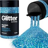 Hemway Holographic Ocean Blue Glitter Shaker 130g Ultrafine 1/128" Flake view 1