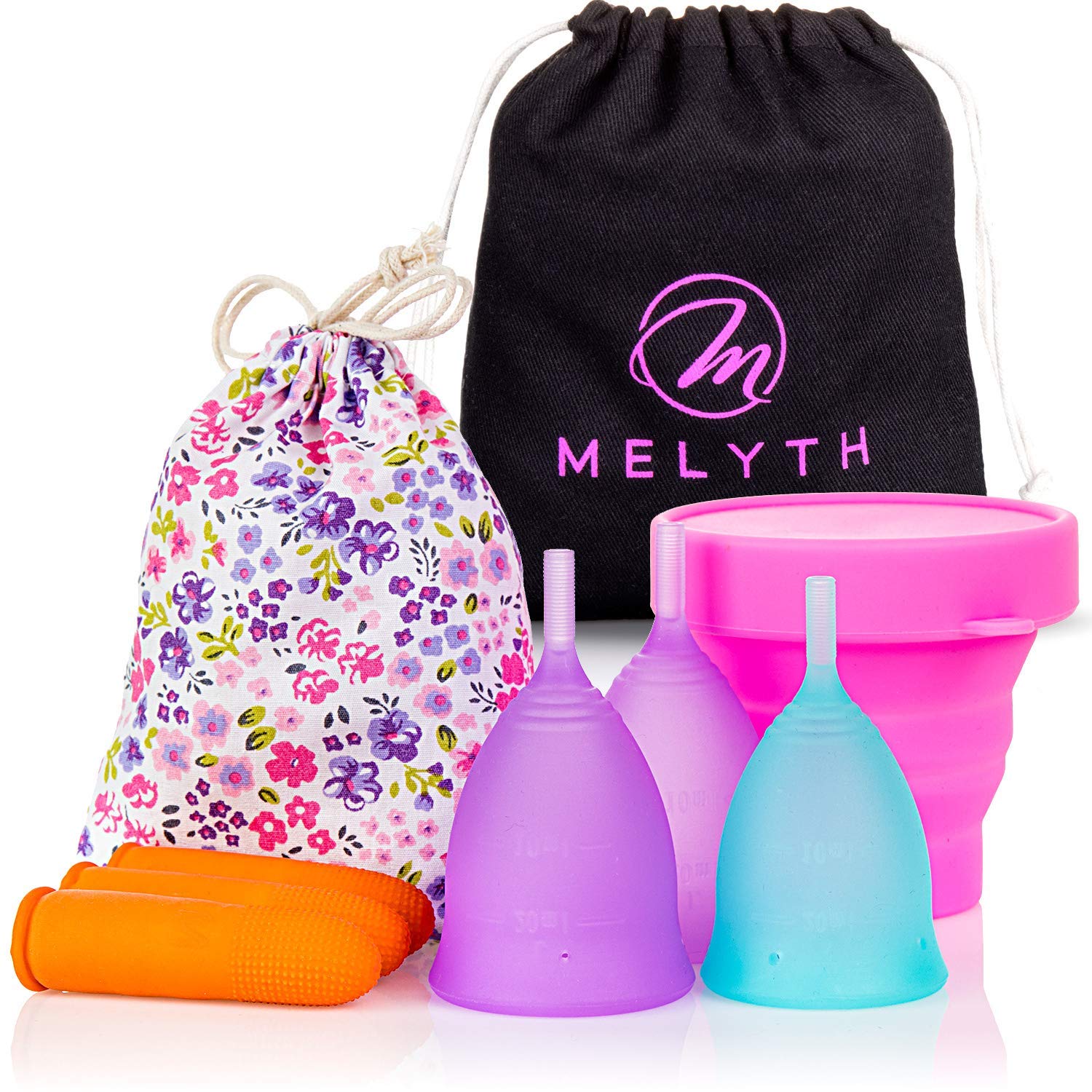 Melyth & Flavirta Reusable Menstrual Cups 3X (2x Large & 1x Small