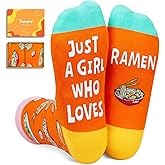 HAPPYPOP Food Socks for Women - Funny Popcorn Pizza Ramen Ice Cream Gifts for Teen Girls
