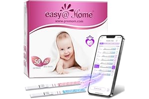 Easy@Home 50 Ovulation & 20 Pregnancy Test Strips Kits: Easy to Use Sensitive Accurate Reliable Fertility Predictor kits