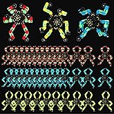 Jerify 40 Pack Funny Sensory Fidget Toy Transformable Chain Robot Finger Toy DIY Robot Mechanical Spinners Stress Relief Autistic Gifts for Adult Teen Prize Stuffer Party Favor(Luminous,Novel Color)