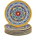 Certified International Portofino 9" Melamine Salad/Dessert Plate, Set of 6, Multi Colored, Medium