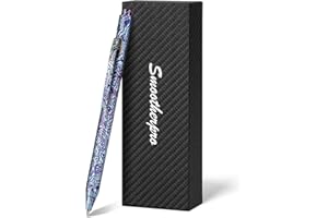 SMOOTHERPRO Bolt Action Pen, Titanium Ballpoint Pen with Black Ink, Compatible with Pilot G2 Refills for Writing, Journaling, Left-Handed Friendly - Vortex Blue