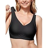 Vertvie Women's Wireless Supportive Bras Comfortable Seamless Full Coverage Bra No Underwire Soft Push Up Everyday Bralette