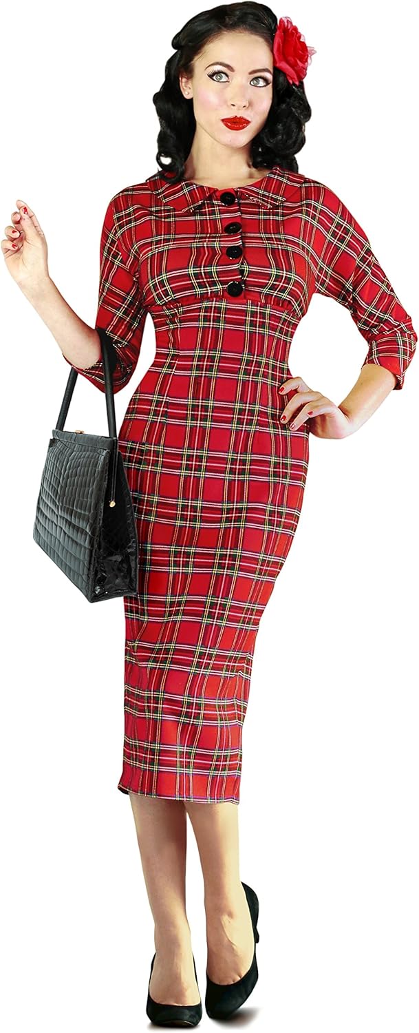 british retro tartan dress