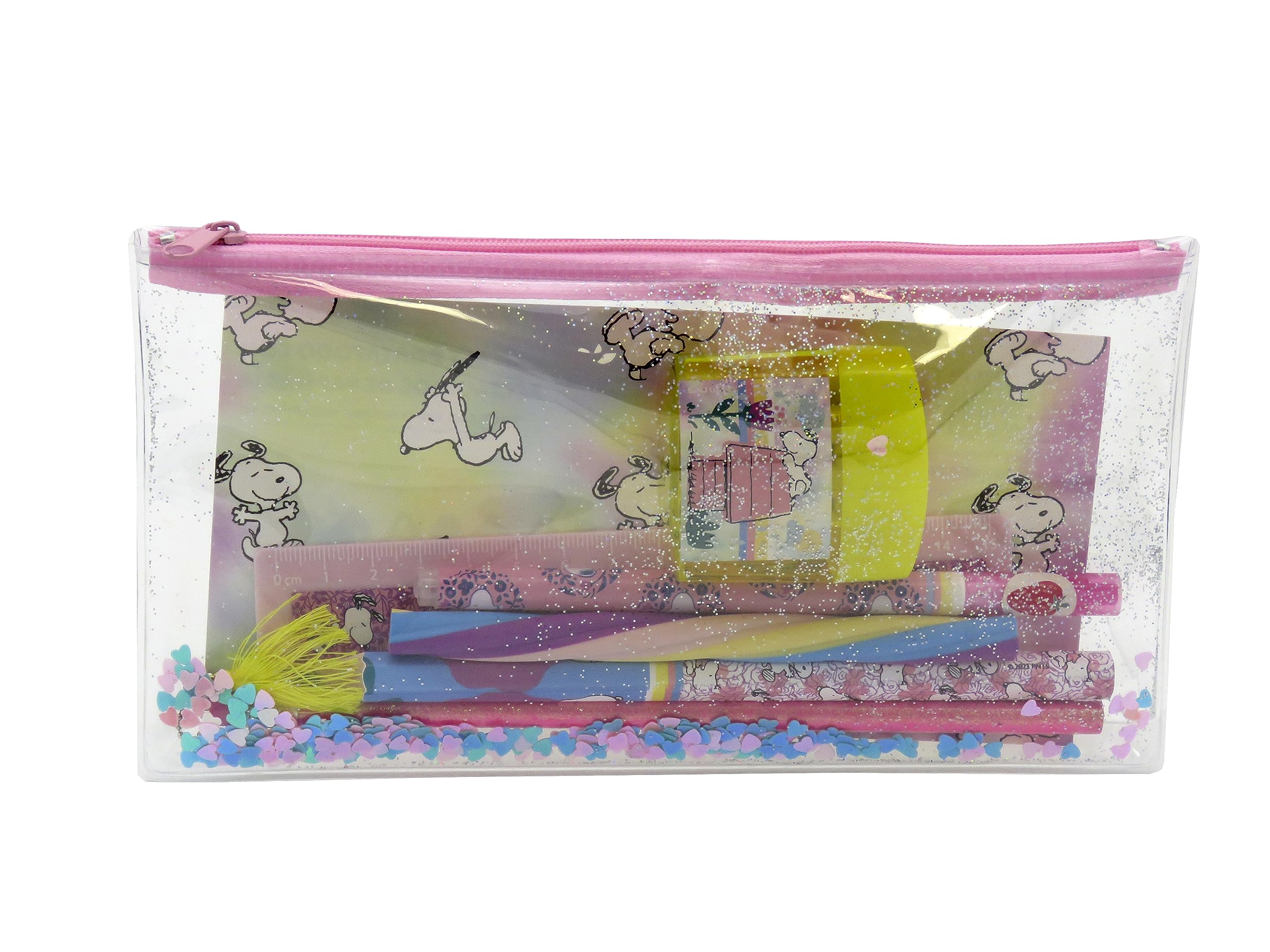 CYPBRANDS Unisex Kid's Snoopy Pencil Case Set with Stationery Accessories, Multicoloured, One Size