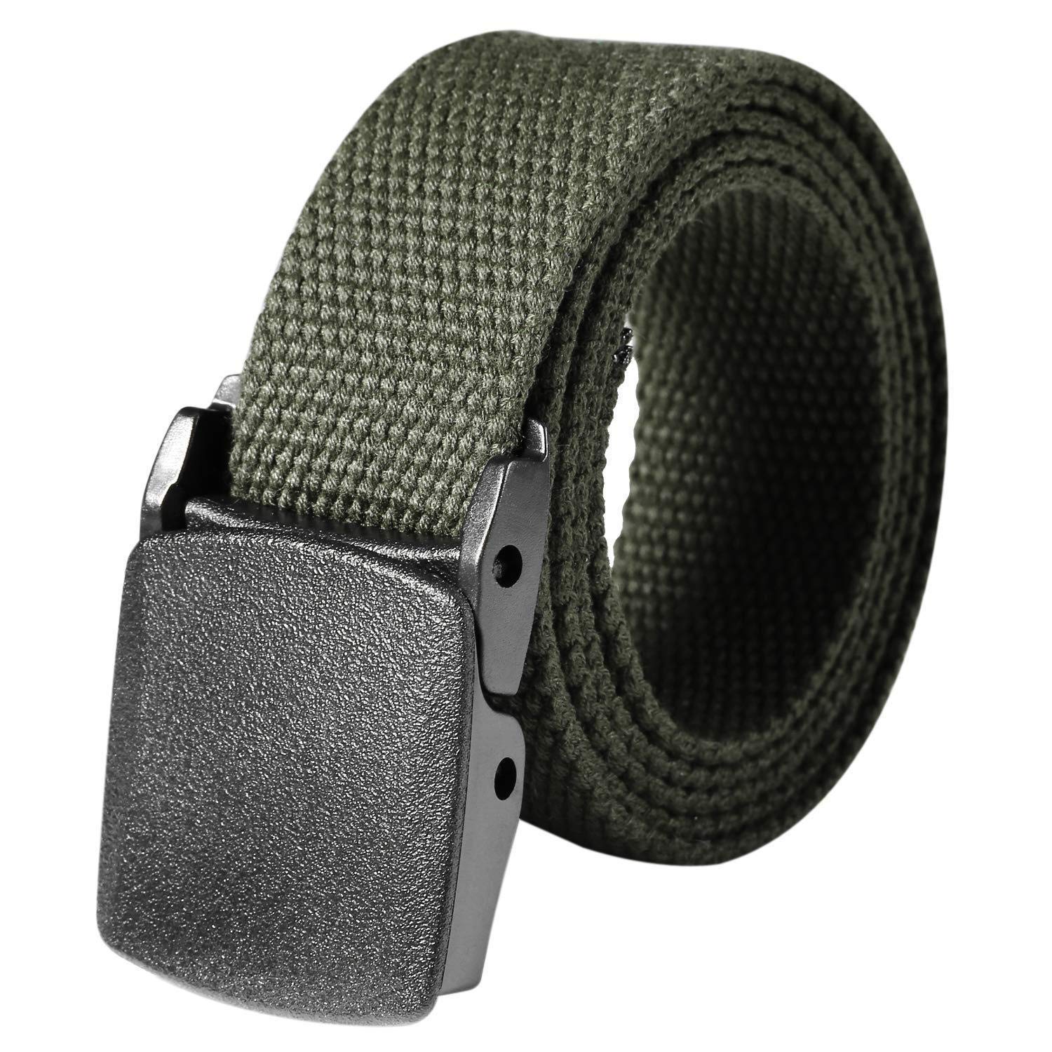 Alisena Men Women Tactical Adjustable Survival Solid Nylon Outdoor Waist Belt(Army Green)