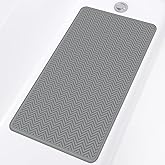 OTHWAY Bathtub Mat Non Slip, 27" x 17" Bath Mat for Tub, Machine Washable Shower Anti Slip Mat with 246 Strong Suction Cups (Grey)